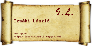 Izsáki László névjegykártya