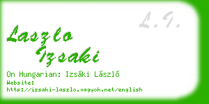 laszlo izsaki business card